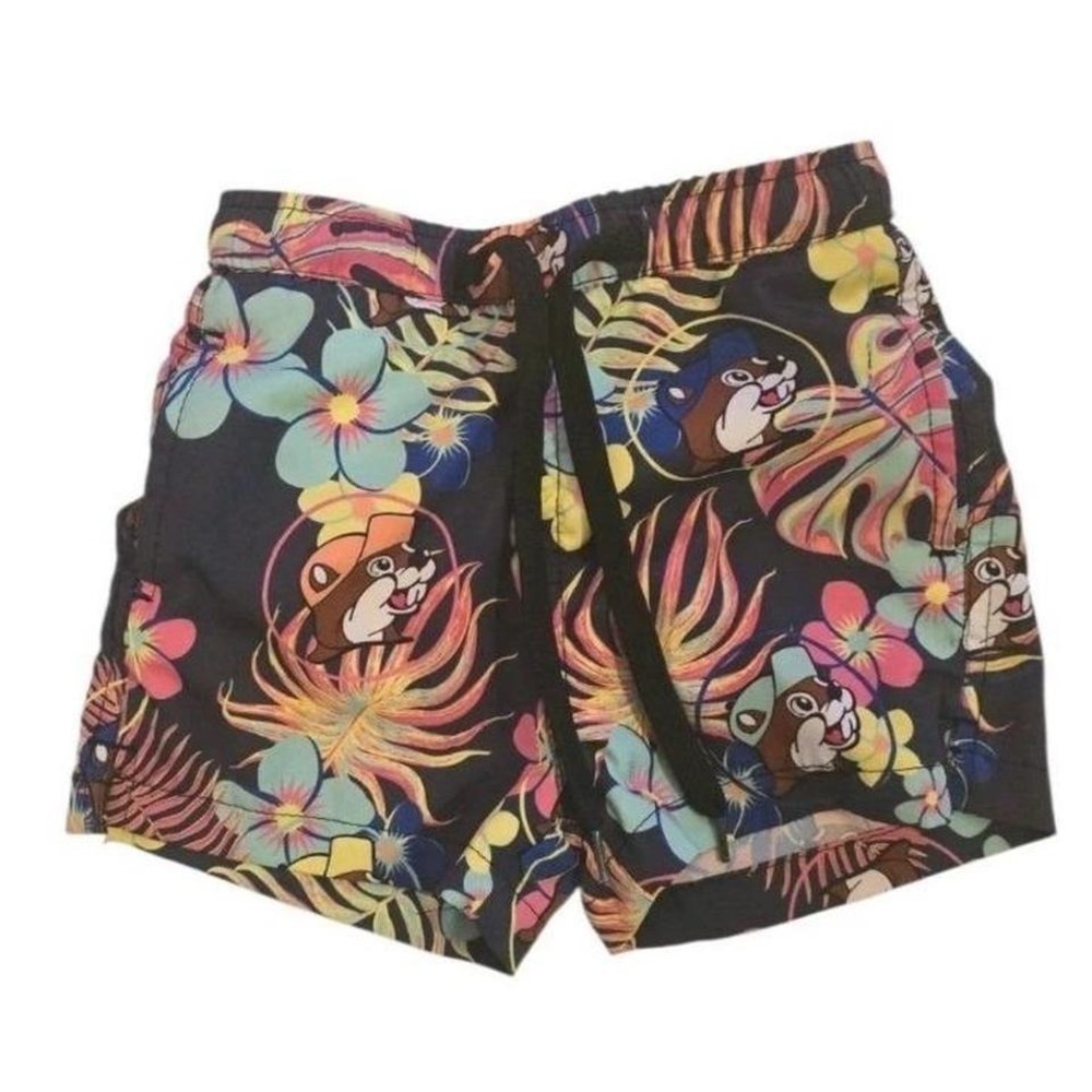 Buc-ees  Floral Hawaiian Print Toddler Boys Size 2T Swim Trunks Shorts #311‎